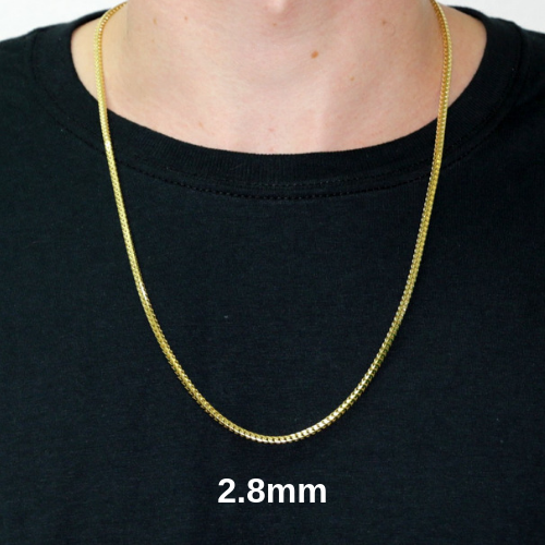 Genuine Solid Gold Italian Made Franco Link Necklaces & Chains 10kt Gold 14kt Gold-lirysjewelry
