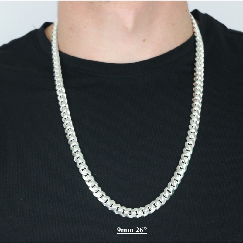 Genuine 925 Sterling Silver Miami Cuban Link Necklaces & Chains-lirysjewelry