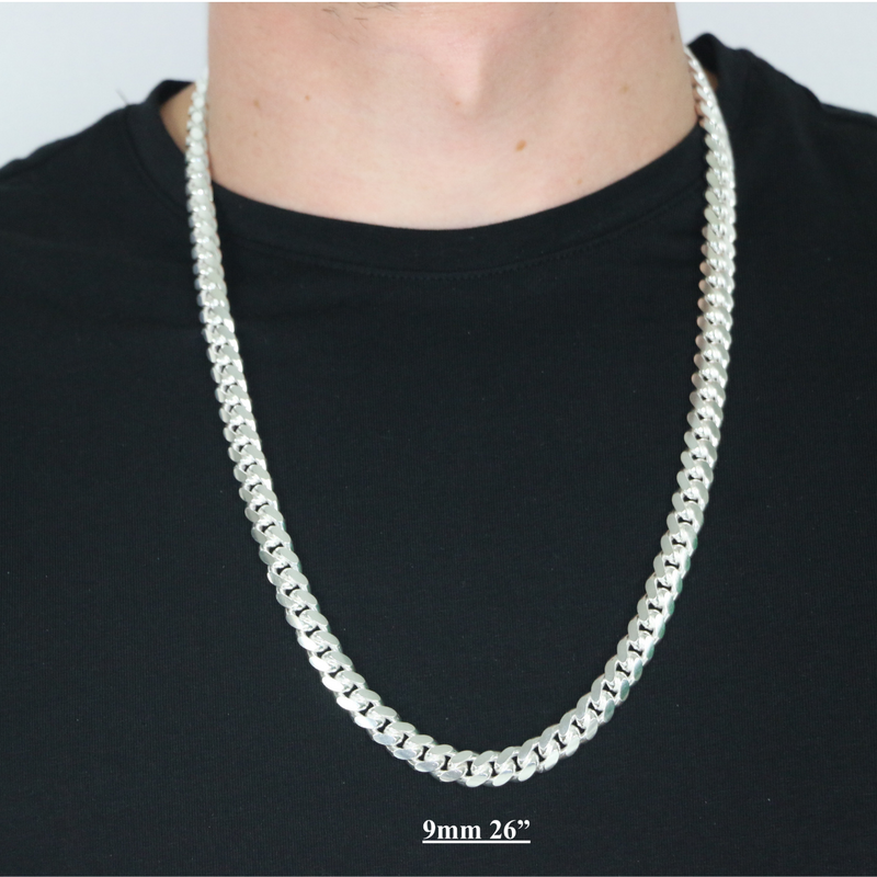 Cuban silver necklace deals