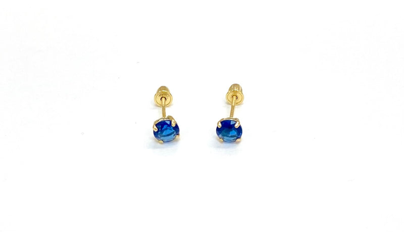14k Blue Stud Baby Earrings