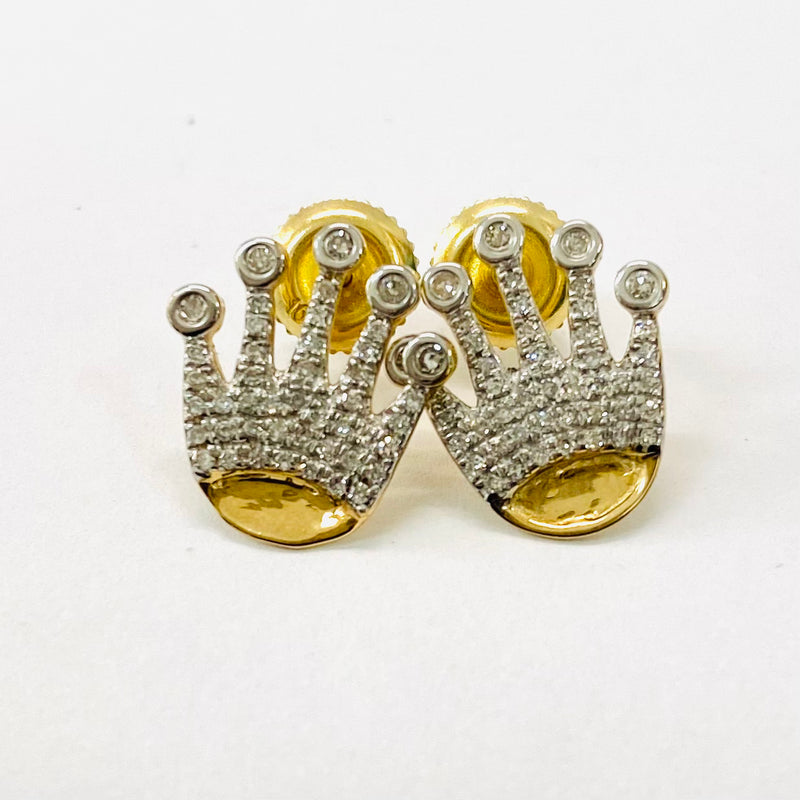 .25ctw Crown Diamond Earrings 10k