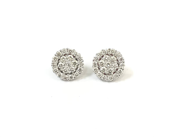 2.75ctw Round cluster Diamond Earrings 10k