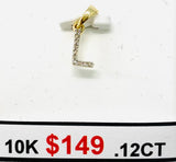 .2tcw DIAMOND INITIAL PENDANT 10K