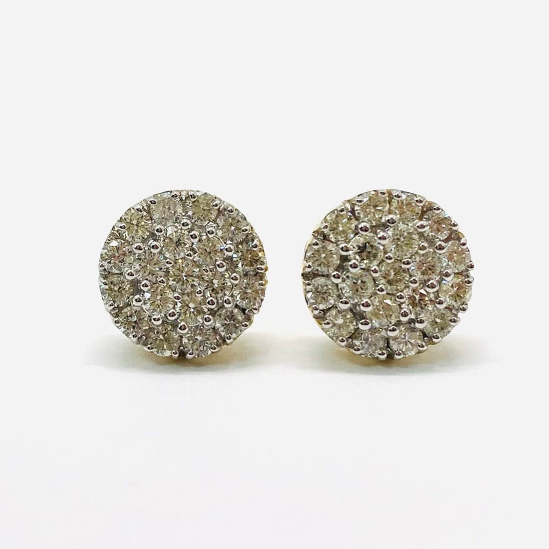 1.58ctw round cluster Diamond Earrings 10k
