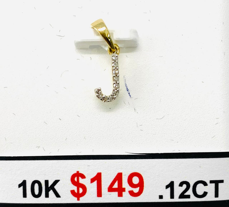 .2tcw DIAMOND INITIAL PENDANT 10K