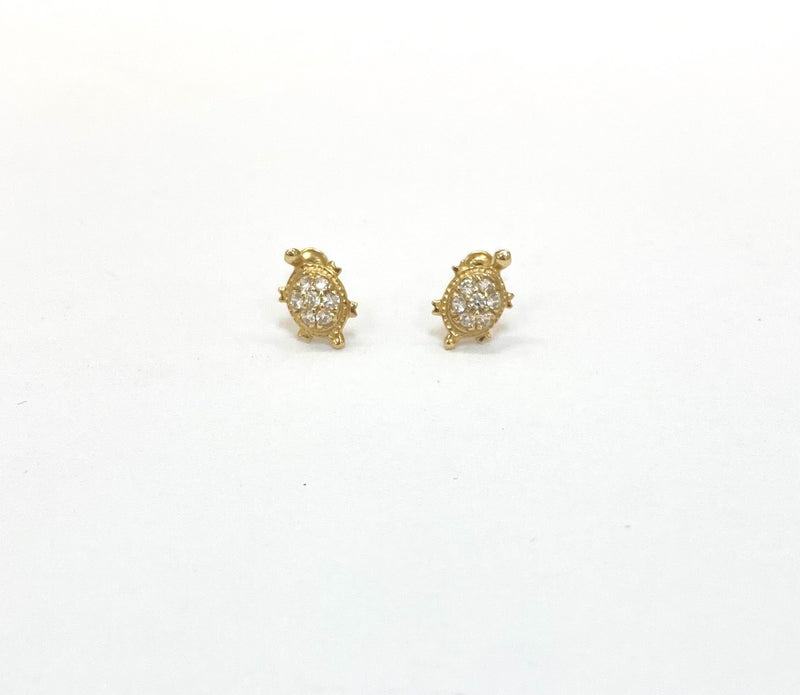 14k Turtle Baby Earrings