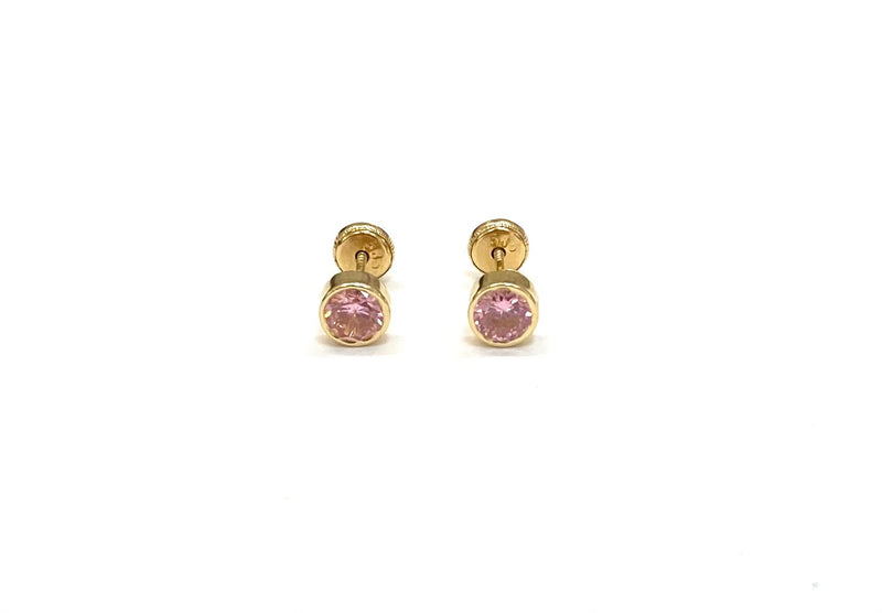 14k Pink Stud Baby Earrings