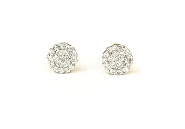 .60ctw Round cluster Diamond Earrings 10k
