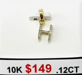 .2tcw DIAMOND INITIAL PENDANT 10K