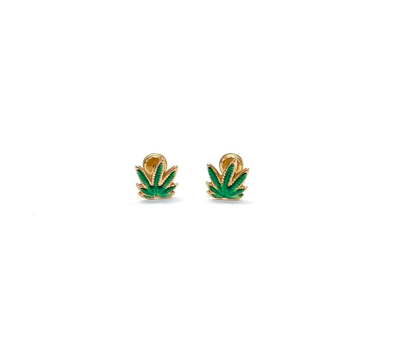 14k Leaf Earrings