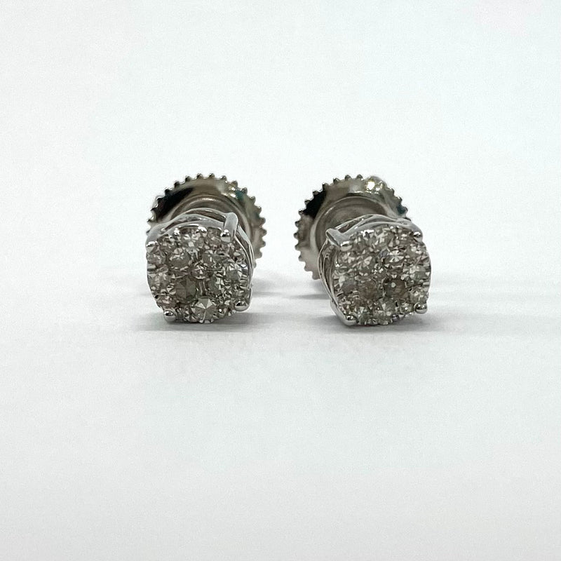 .25ctw Round cluster Diamond Earrings 10k