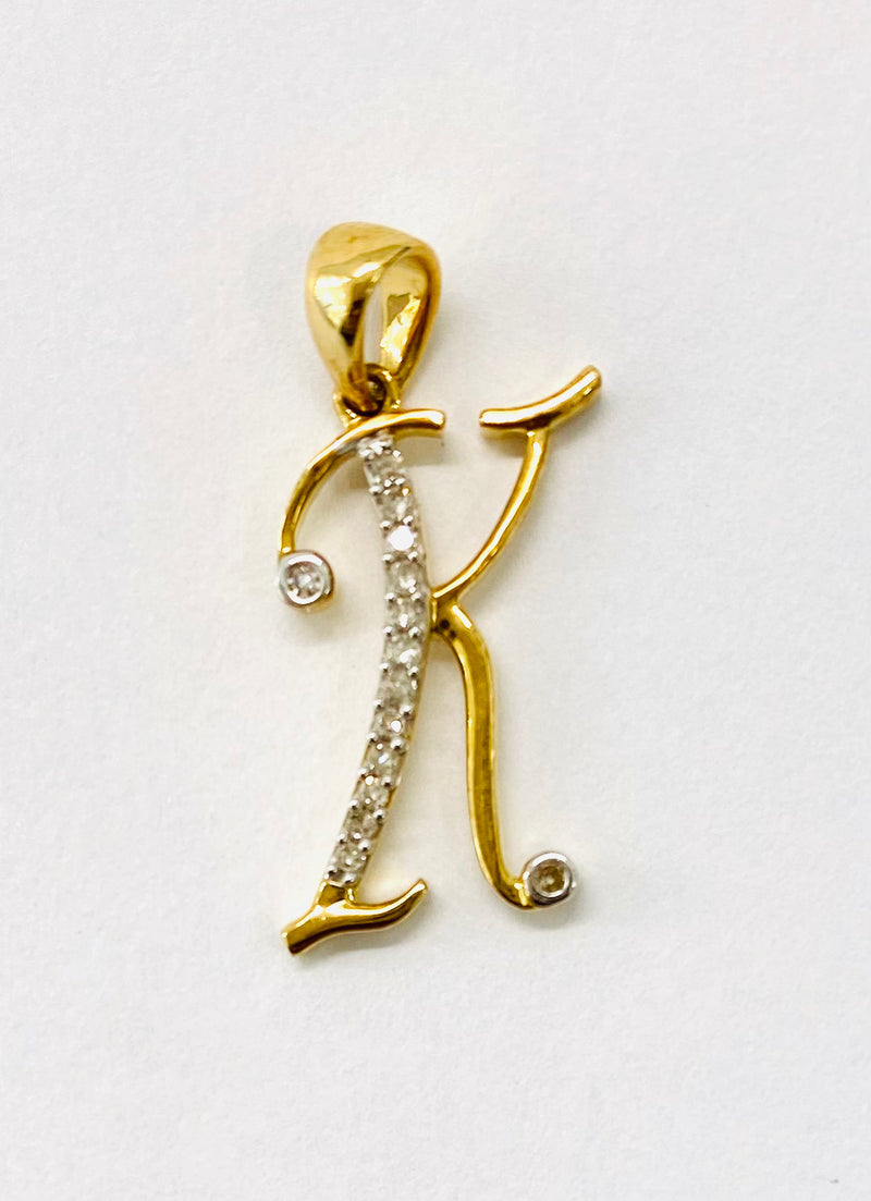.20ctw DIAMOND INITIAL PENDANT 10K